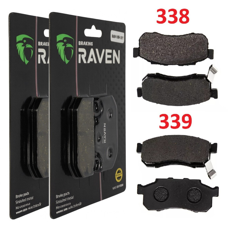 2 Kit plaquettes frein Av Ga et Av Dr Pour Honda SXS 520 Pioneer  de 2021 à Nc