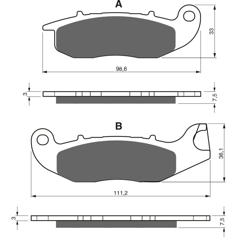 Plaquettes de frein Avant Pour Honda CBF 125 Stunner  de 2009 à 2014 - Image 3