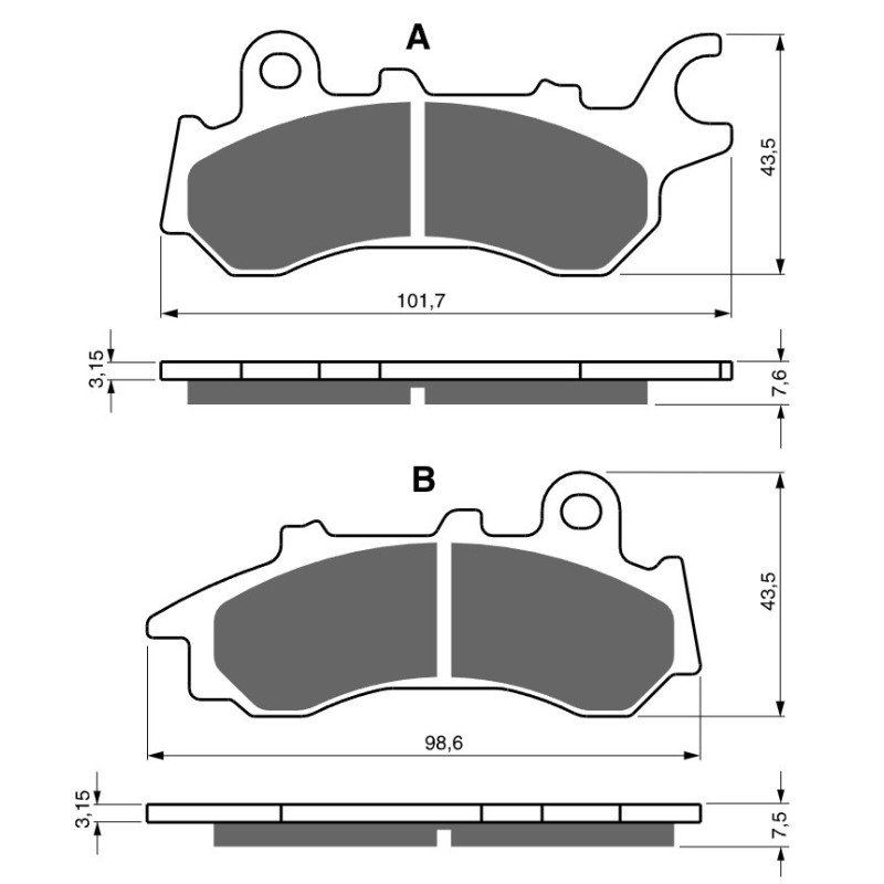Plaquettes de frein Avant Pour Honda CBF 125 Twister  de 2018 à 2023 - Image 3