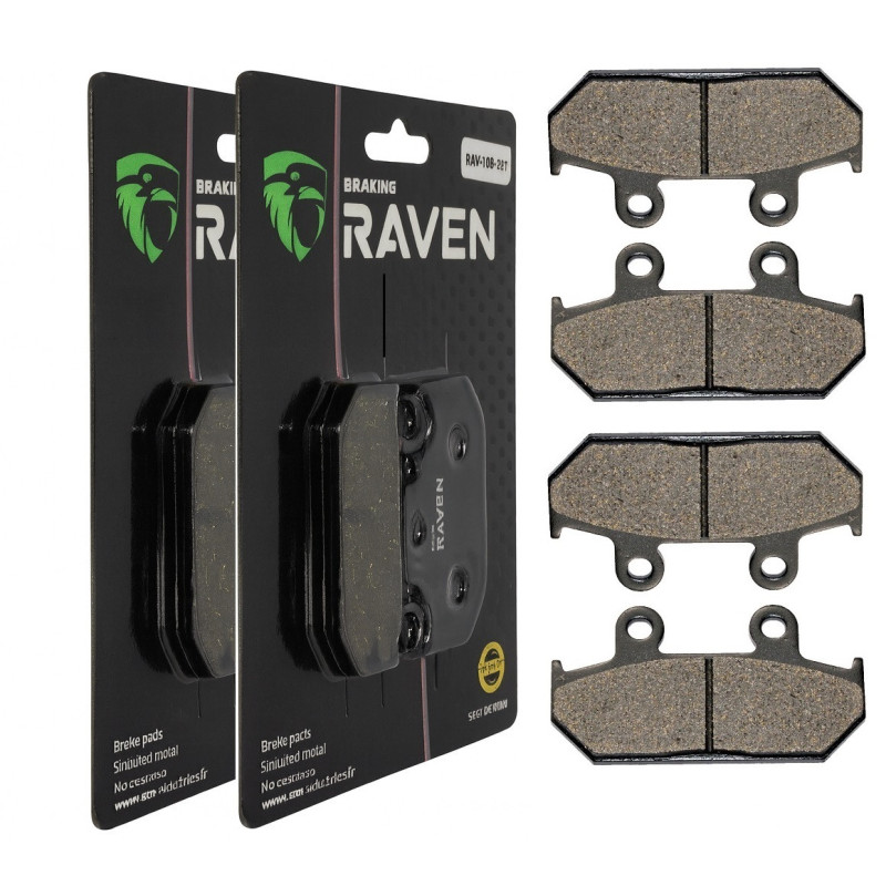 2 Kit plaquettes frein Av Ga et Av Dr Pour Honda CBR 500 R  de 1987 à 1990