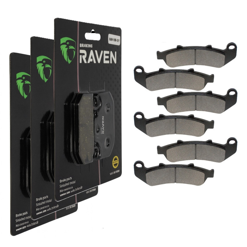 3 Kit plaquettes frein Av G, Av D et Ar Pour Honda CBR 1000 F  de 1993 à 1999