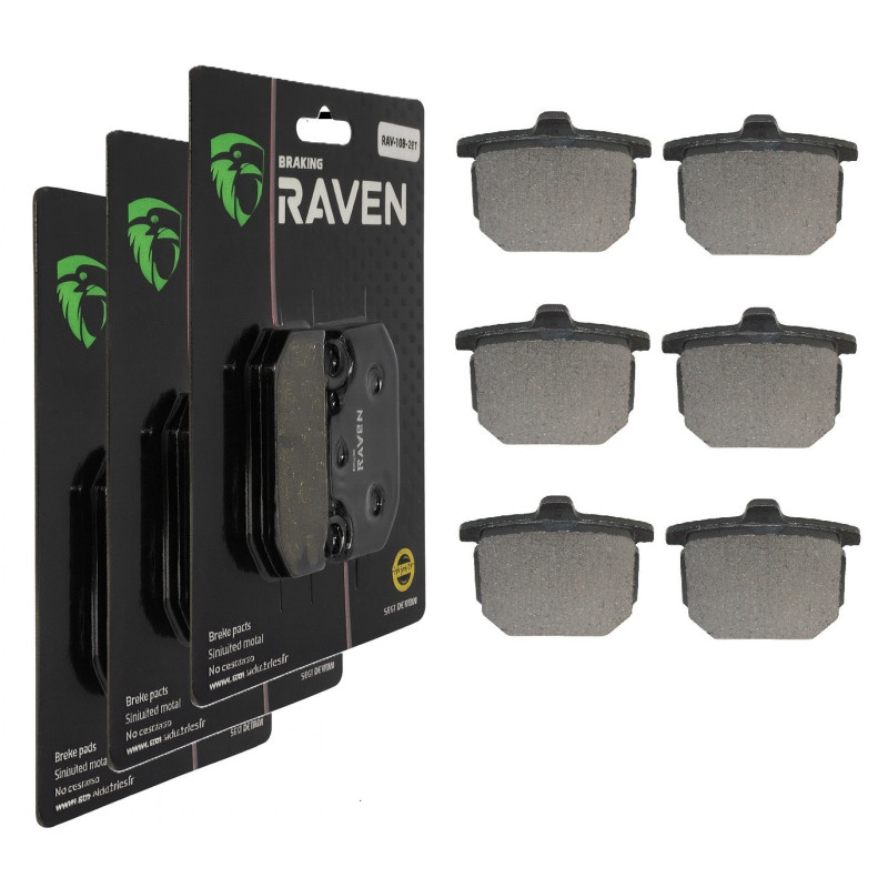 3 Kit plaquettes frein Av G, Av D et Ar Pour Honda GL 1100 Gold-Wing  de 1980 à 1981