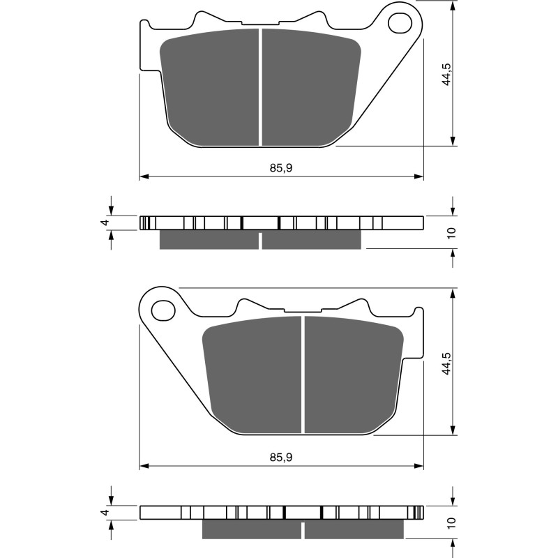 Plaquettes de frein Arrière Pour Harley-davidson Sportster Seventy-Two XL1200V de 2012 à 2013 - Image 3