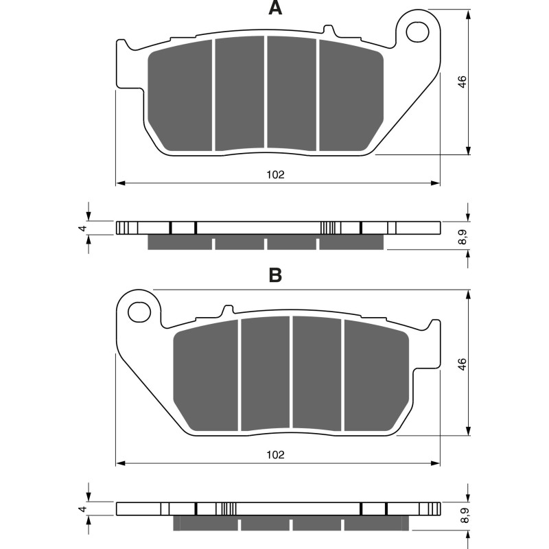 Plaquettes de frein Avant Pour Harley-davidson Sportster 1200 Custom Limited XL1200CA  et B de 2013 à 2013 - Image 3