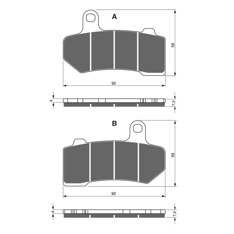 2 Kit plaquettes frein Av Ga et Av Dr Pour Harley-davidson Touring Street Glide FLHX de 2008 à 2011 - Image 3
