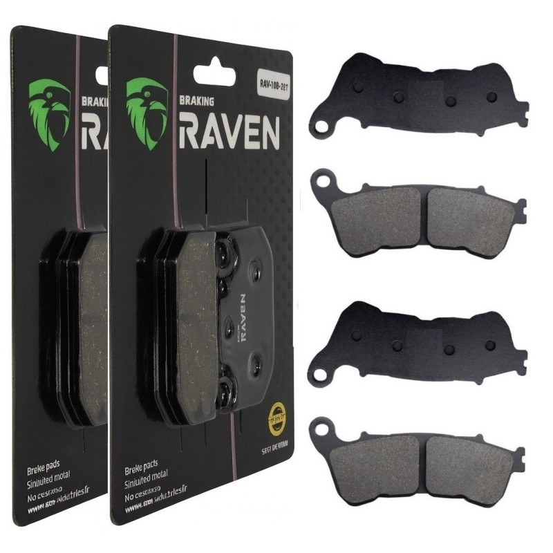 2 Kit plaquettes frein Av Ga et Av Dr Pour Harley-davidson Sportster 883 Roadster XL883R de 2014 à 2015