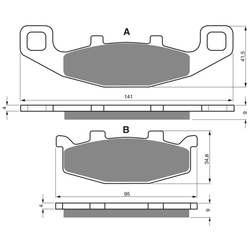Plaquettes de frein Av Ga ou Av Dr Pour Kawasaki GPZ 500S Serie C  de 1992 à 1992 - Image 3