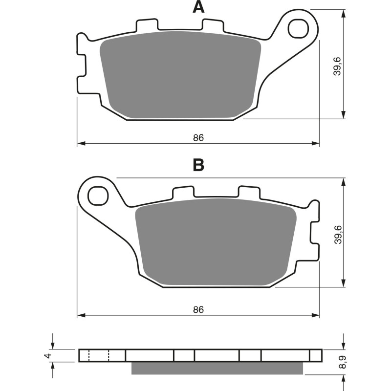 Plaquettes de frein Arrière Pour Kawasaki Versys 650  de 2016 à 2026 - Image 3
