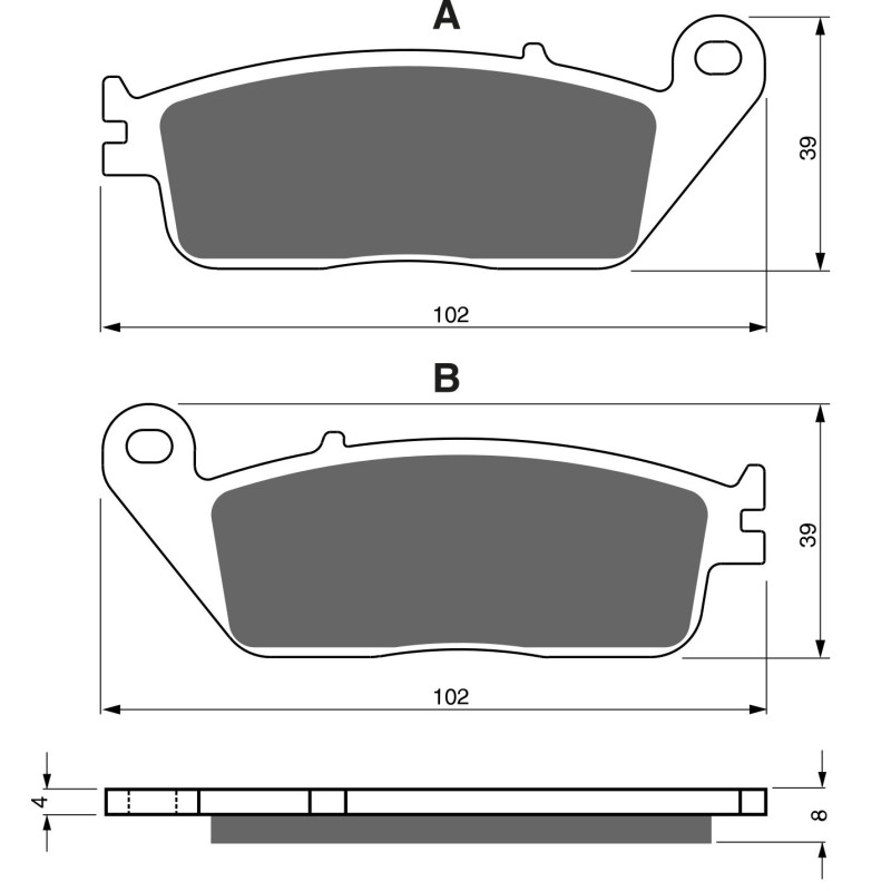 Plaquettes de frein Av Ga ou Av Dr Pour Honda VFR 750 Interceptor  de 1988 à 1997 - Image 3