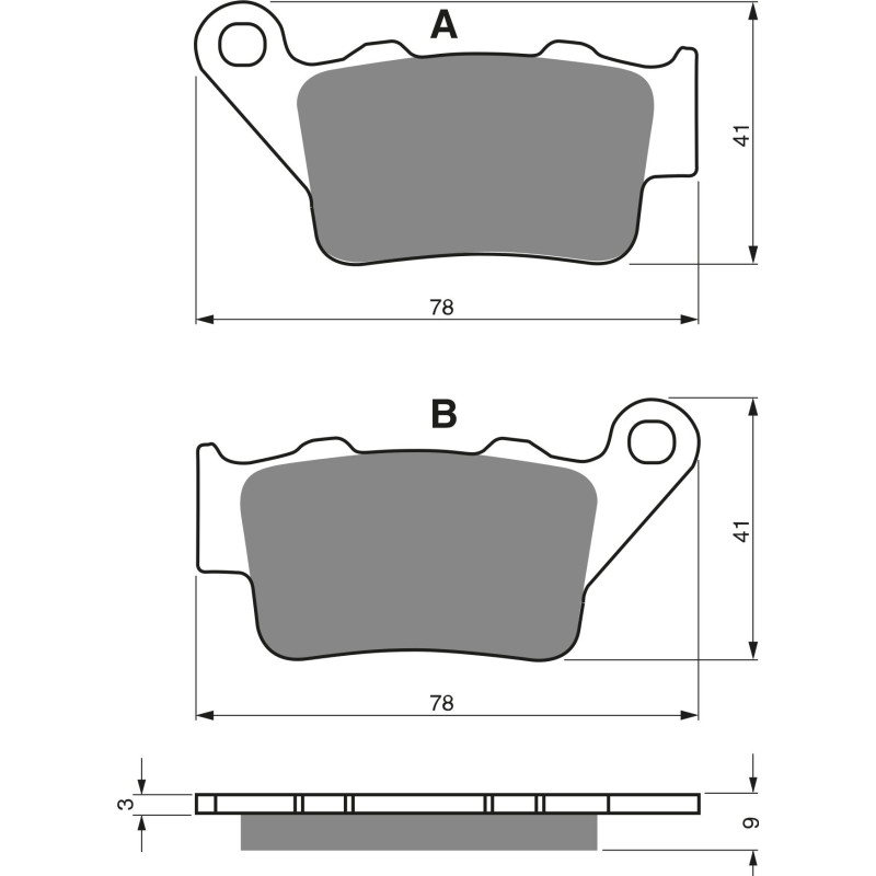 Plaquettes de frein Arrière Pour Husaberg FE 450 E de 2006 à 2008 - Image 3