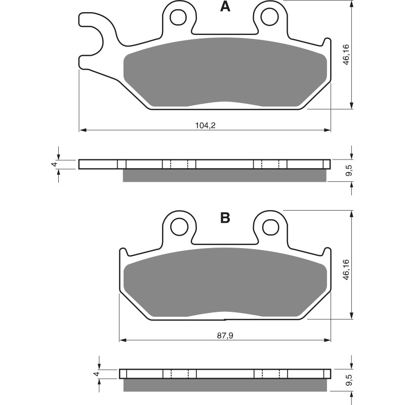 Plaquettes de frein Avant Droit Pour Yamaha YXM Viking 700  de 2014 à 2016 - Image 3