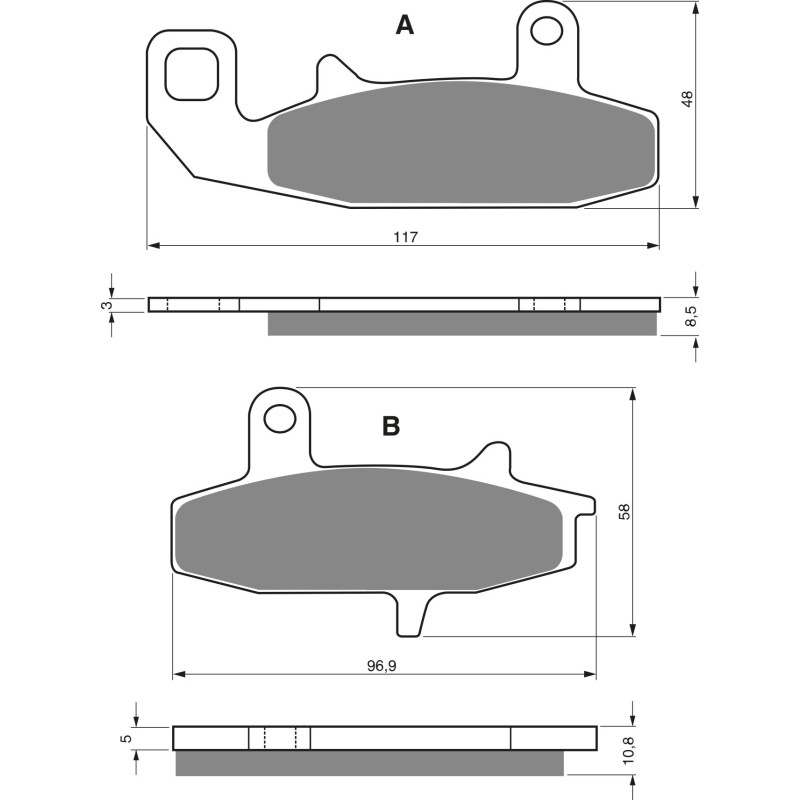 Plaquettes de frein Avant Pour Suzuki DR 800 Big  de 1990 à 1990 - Image 3