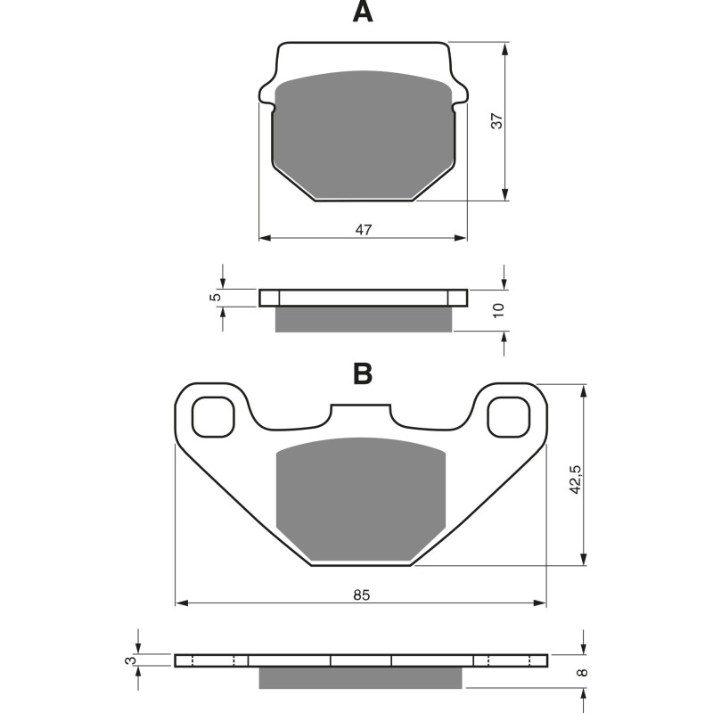 Plaquettes de frein Av Ga ou Av Dr Pour Cpi Power 250 SX de 2007 à Nc - Image 3
