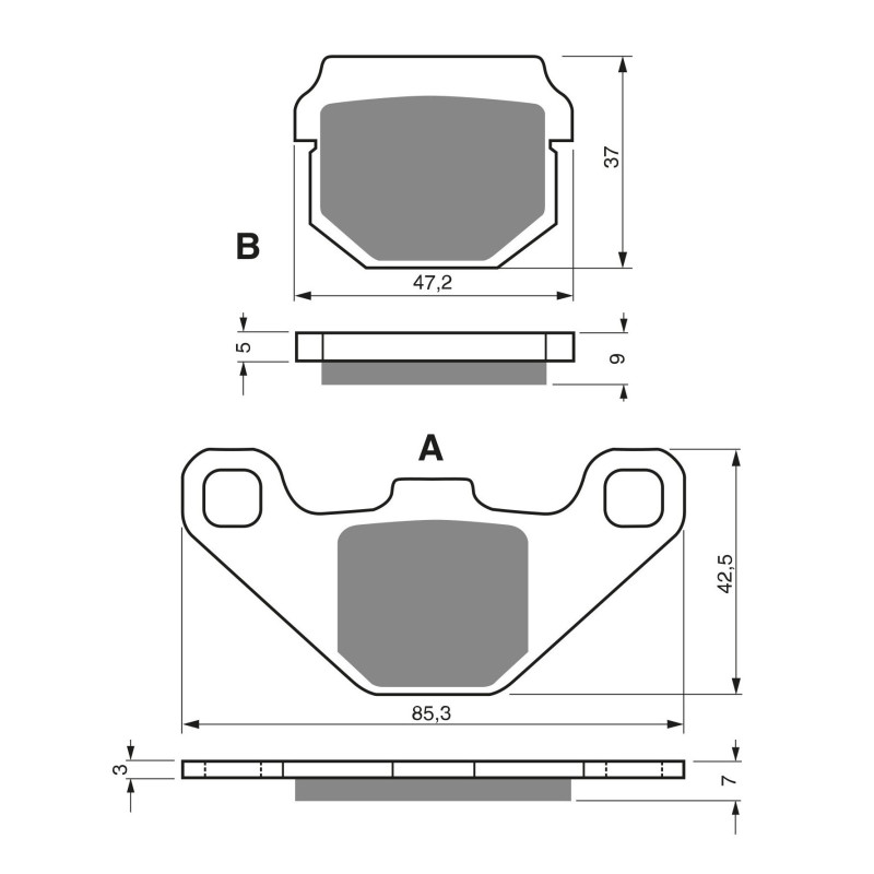 Plaquettes de frein Avant Pour Kawasaki KDX 125R  de 1990 à 1999 - Image 3