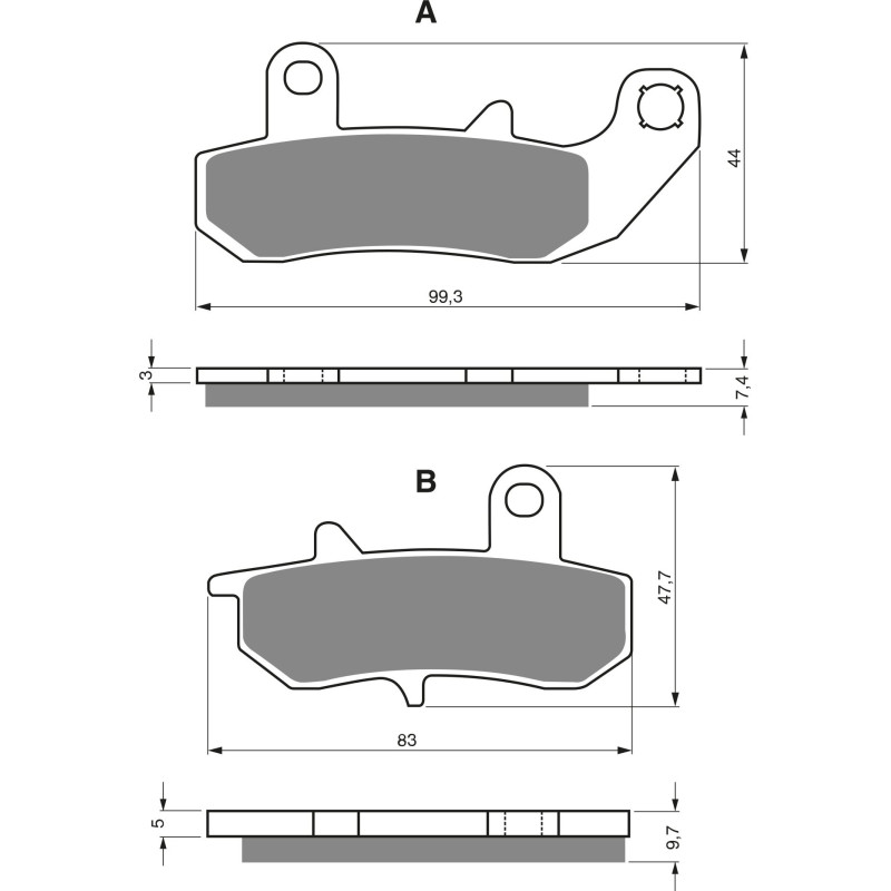 Plaquettes de frein Arrière Pour Suzuki DR 800 Big  de 1990 à 1990 - Image 3