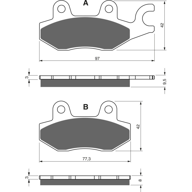 Plaquettes de frein Arrière Pour Triumph Trident 900  de 1992 à 1998 - Image 3