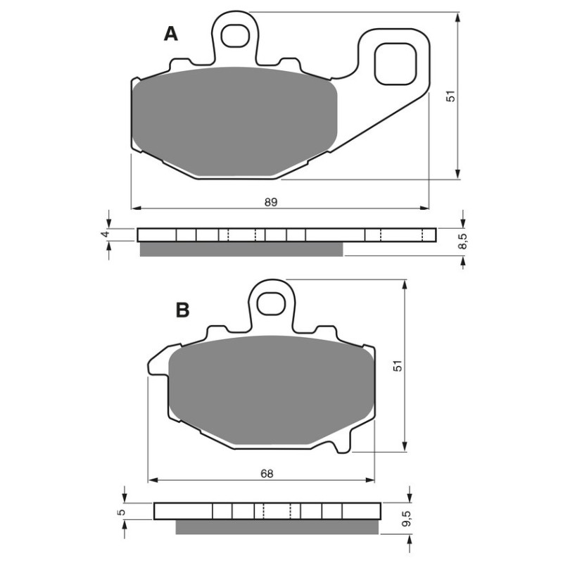 Plaquettes de frein Arrière Pour Kawasaki Ninja 650  de 2013 à 2016 - Image 3
