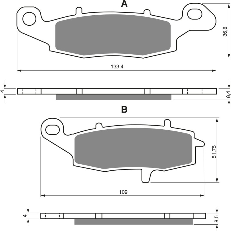 Plaquettes de frein Avant Gauche Pour Cf-moto MT 650  de 2021 à Nc - Image 3