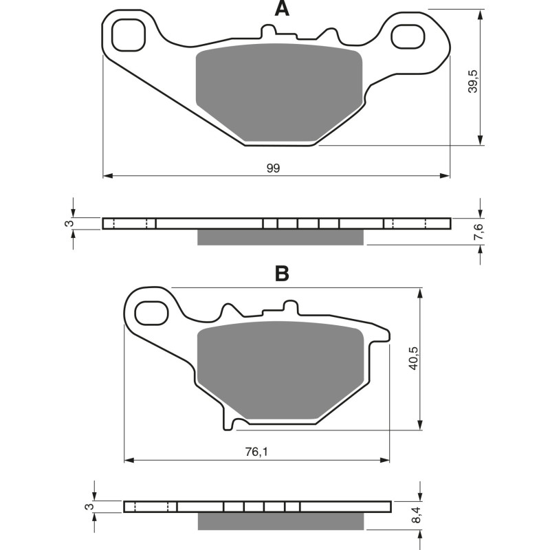 Plaquettes de frein Avant Pour Suzuki Address V100 AG  de 1996 à 2000 - Image 3