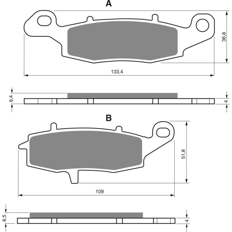 Plaquettes de frein Avant Pour Kawasaki W800 Street EJ 800  de 2019 à 2019 - Image 3