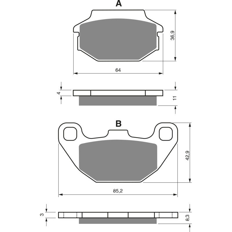 Plaquettes de frein Arrière Pour Kymco Super-9 250  de 2000 à Nc - Image 3