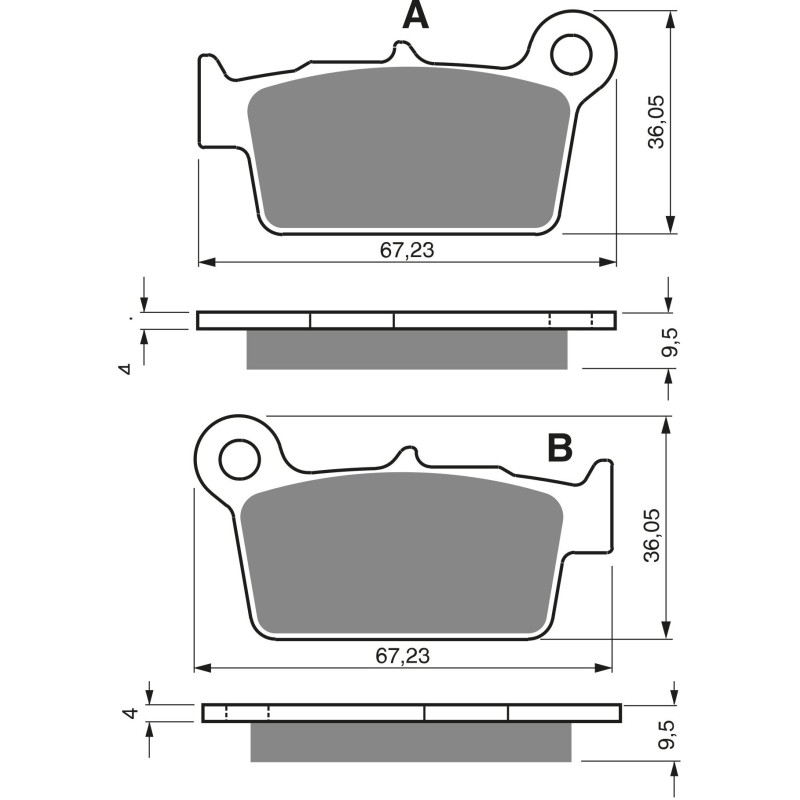 Plaquettes de frein Arrière Pour Gas-Gas EC 125  de 2010 à Nc - Image 3