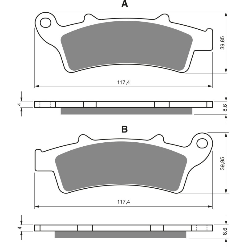 Plaquettes de frein Avant Pour Aprilia Atlantic 125  de 2003 à 2010 - Image 3