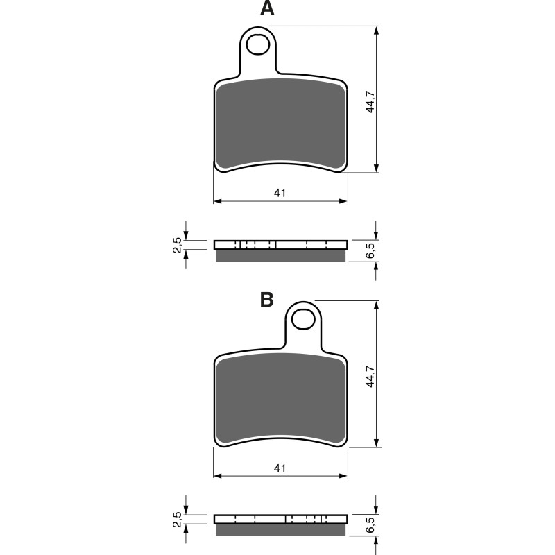 Plaquettes de frein Arrière Pour Beta Rev3 270  de 2005 à 2008 - Image 3