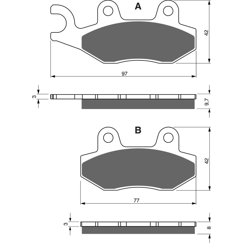 Plaquettes de frein Arrière Pour Triumph Sprint 1050 RS De VIN 139277 de 2003 à 2020 - Image 3