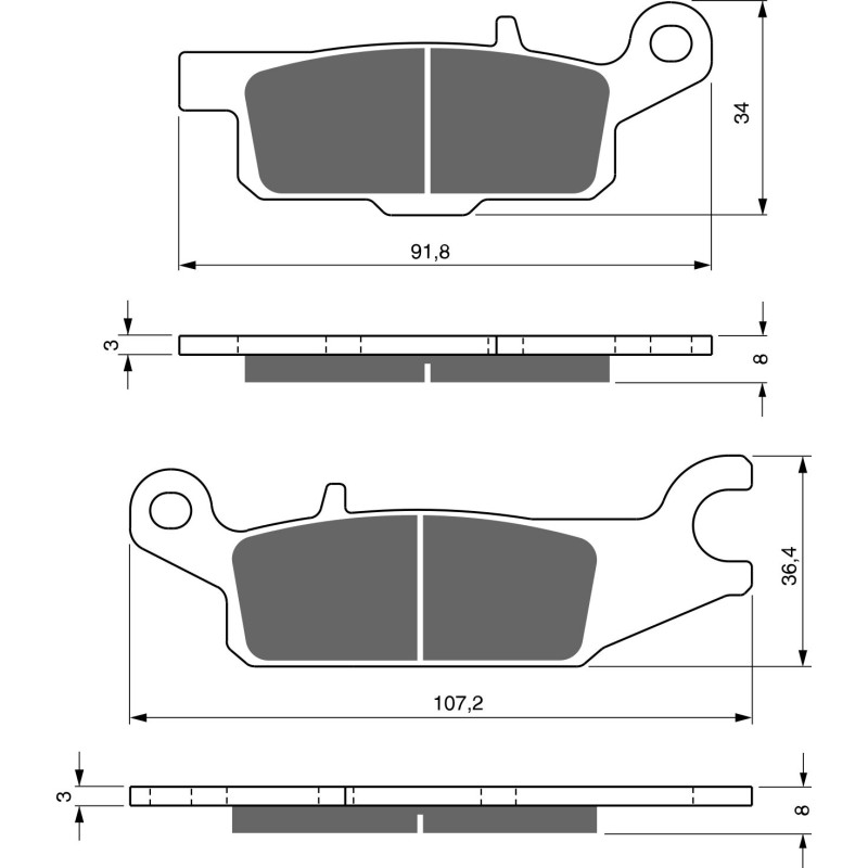 Plaquettes de frein Avant Gauche Pour Yamaha YFM Raptor 250  de 2008 à 2013 - Image 3