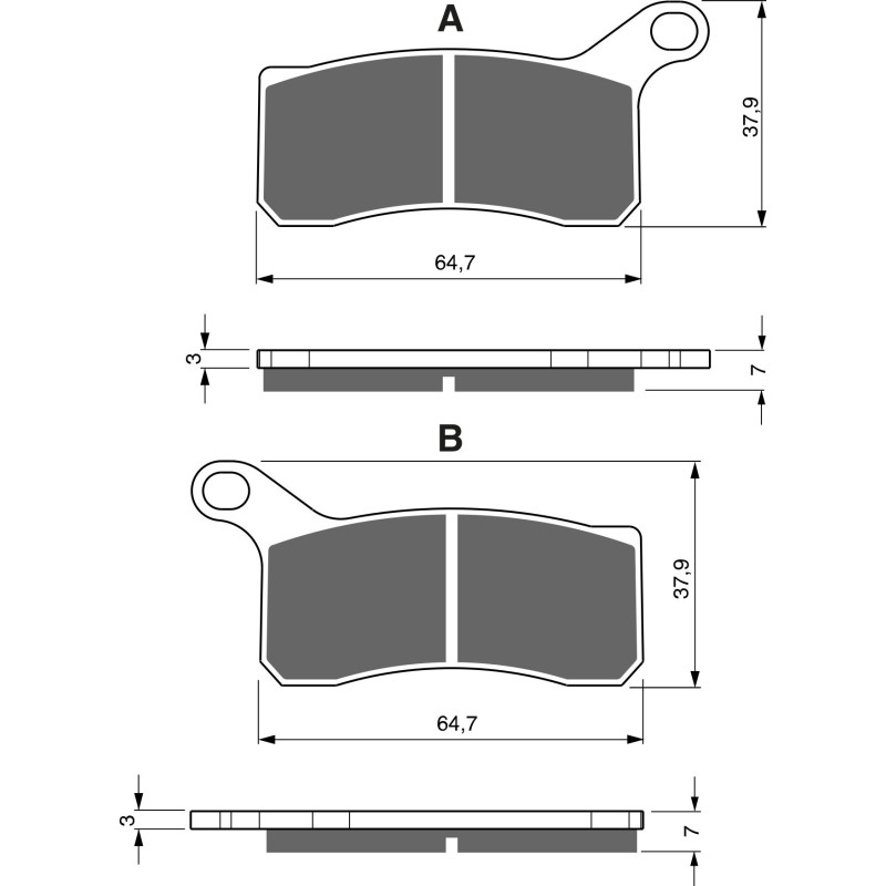 Plaquettes de frein Av Ga ou Av Dr Pour Ktm 505 SX  de 2009 à 2011 - Image 3