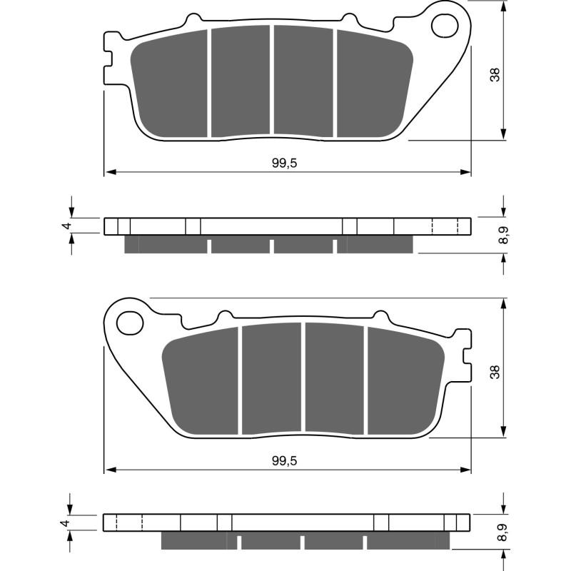 Plaquettes de frein Arrière Pour Honda CB 1000 R  de 2009 à 2021 - Image 3