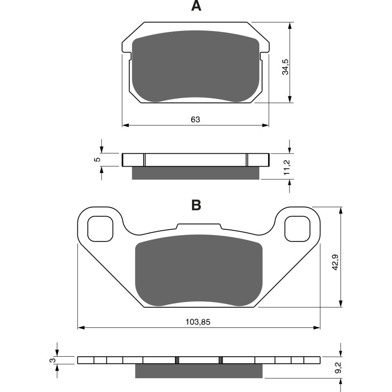 Plaquettes de frein Arrière Pour Quadzilla CVT 150 E de 2010 à Nc - Image 3