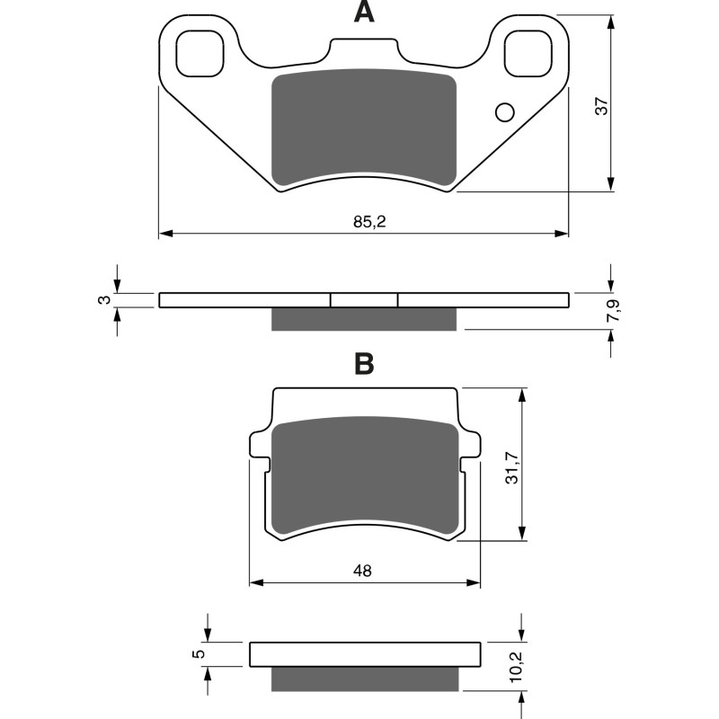 Plaquettes de frein Av Ga ou Av Dr Pour Adly Interceptor 300  de 2008 à Nc - Image 3