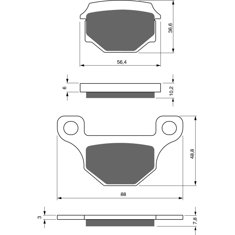 Plaquettes de frein Arrière Pour Motorhispania MH7 125 Naked de 2008 à 2010 - Image 3