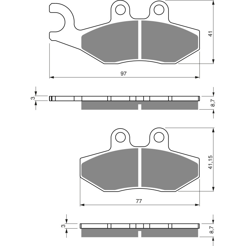 Plaquettes de frein Avant Pour Vespa GTV 250 ie de 2007 à 2009 - Image 3
