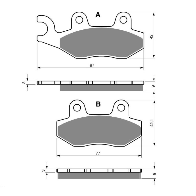 Plaquettes de frein Avant Gauche Pour Keeway Silverblade 250 i de 2013 à 2014 - Image 3
