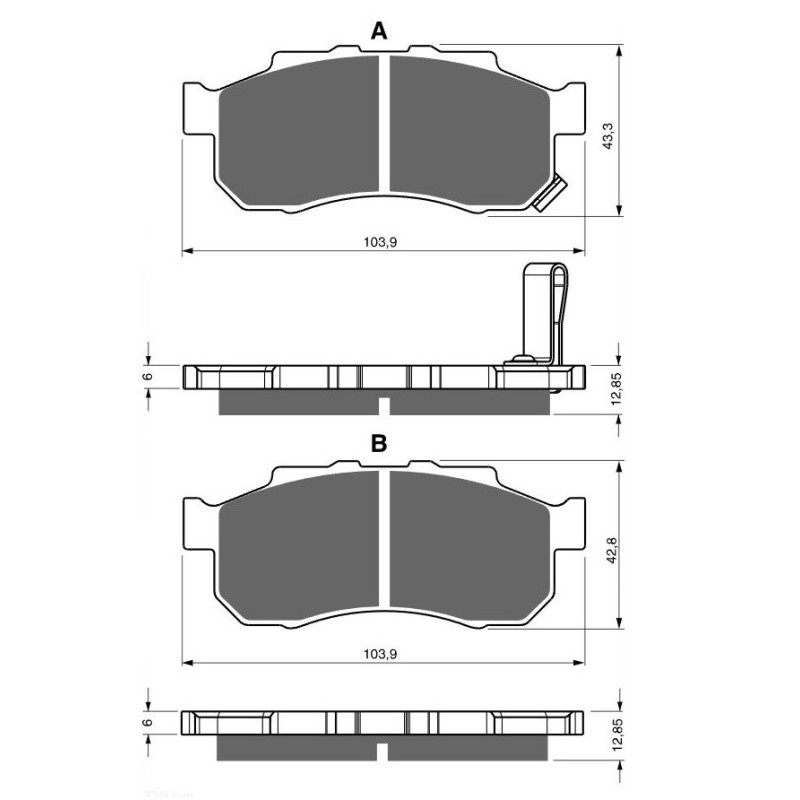 Plaquettes de frein Avant Gauche Pour Honda SXS 500 Pioneer  de 2015 à 2021 - Image 3