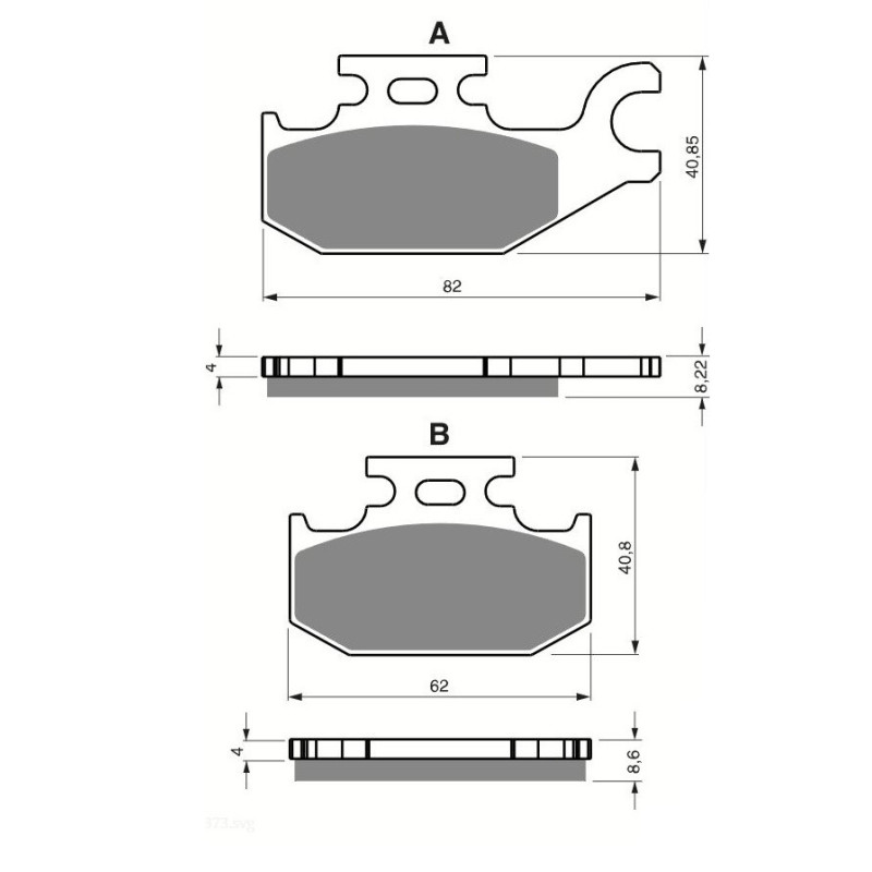 Plaquettes de frein Avant Gauche Pour Suzuki LT-A 500 KingQuad  de 2009 à 2025 - Image 3