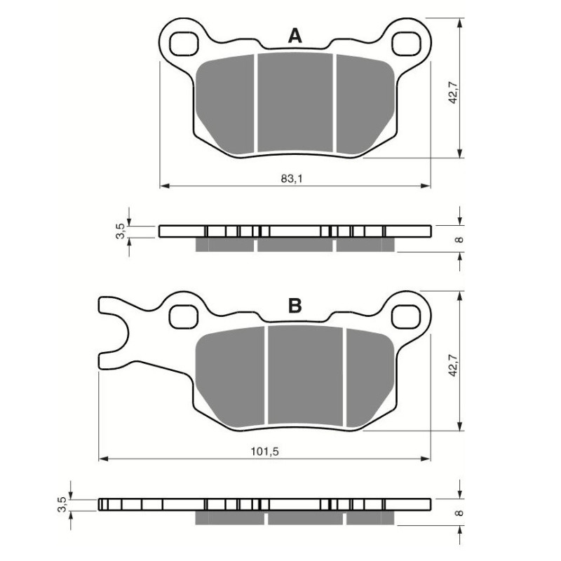 Plaquettes de frein Arrière Droit Pour Can-am Defender 799  de 2016 à 2019 - Image 3