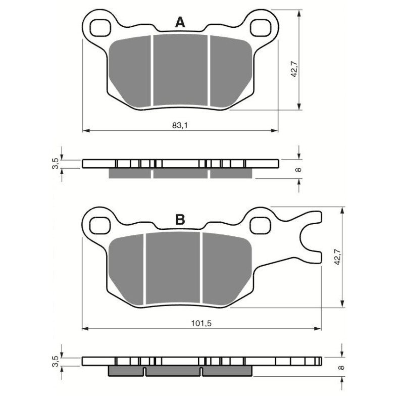 Plaquettes de frein Arrière Gauche Pour Can-am Defender 799  de 2016 à Nc - Image 3