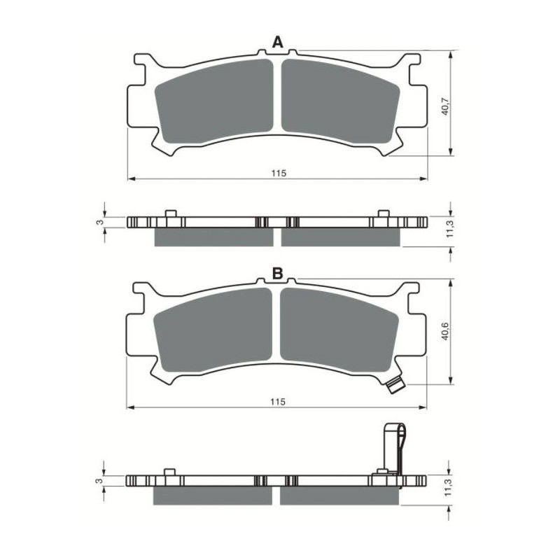 Plaquettes de frein Avant Gauche Pour Honda SXS 1000 Pioneer M3 M5 de 2016 à 2020 - Image 3