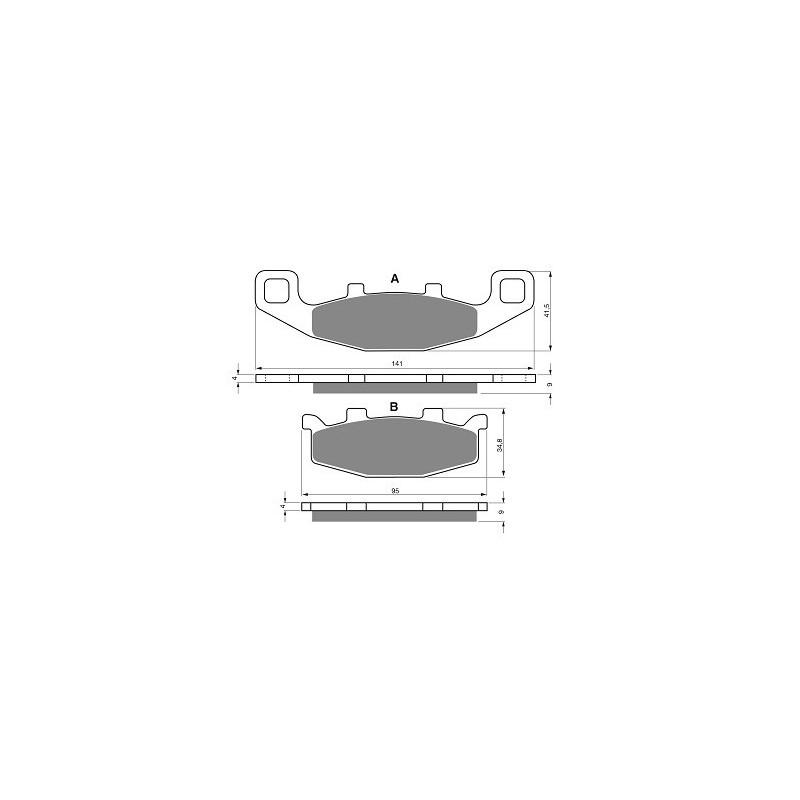 3 Kit plaquettes frein Ar, Av Ga et Av Dr Pour Kawasaki GPZ 750R  de 1987 à 1989 - Image 3