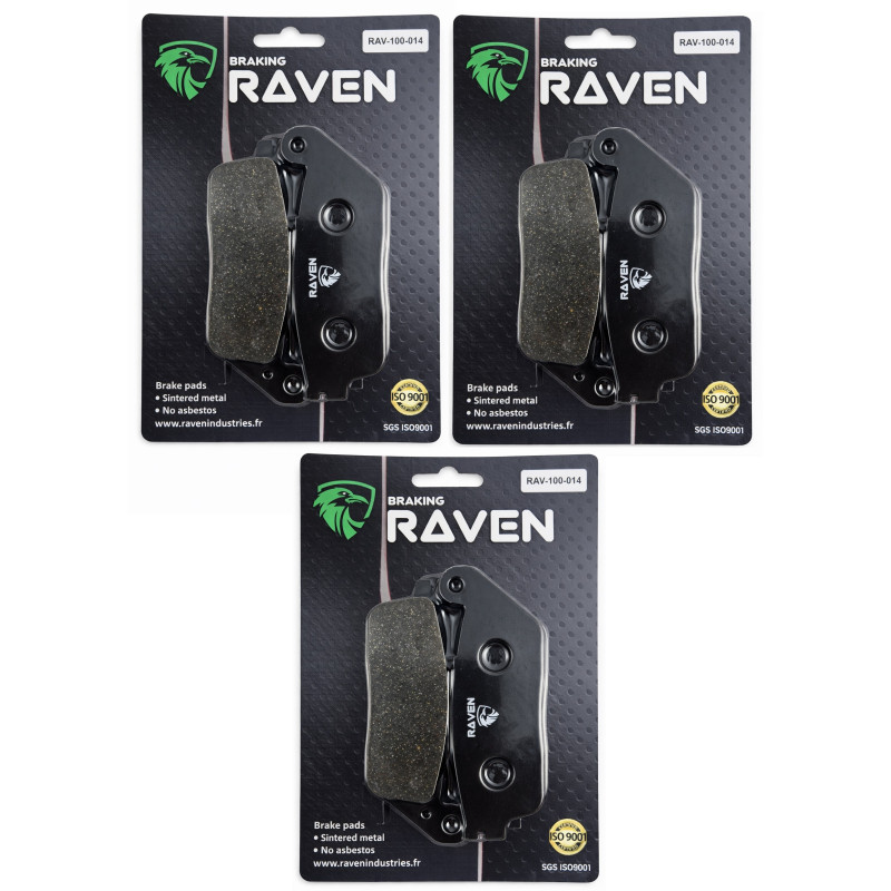 3 Kit plaquettes frein Av G, Av D et Ar Pour Triumph Thunderbird 900 Sport de 1998 à 2003