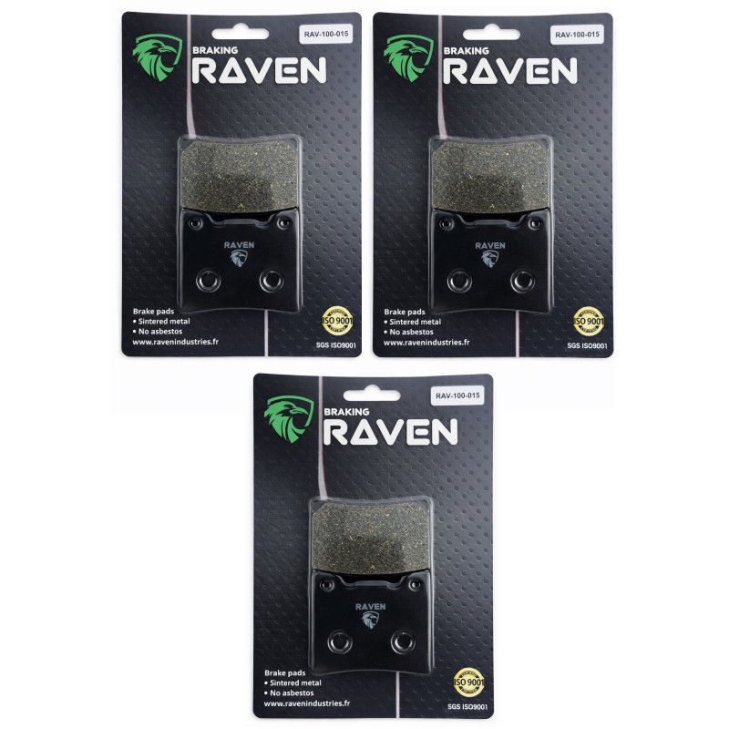 3 Kit plaquettes frein Av G, Av D et Ar Pour Yamaha FZR 600  de 1989 à Nc