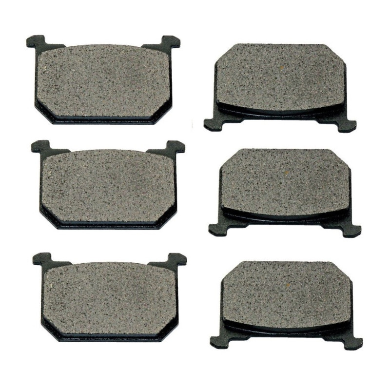 3 Kit plaquettes frein Ar, Av Ga et Av Dr Pour Kawasaki KZ 750 Spectre  de 1982 à 1983 - Image 2