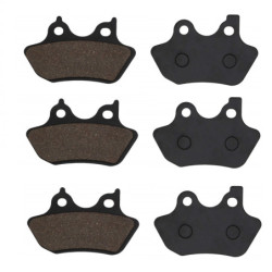 3 Kit plaquettes frein Ar, Av Ga et Av Dr Pour Harley-davidson Police Dyna Defender FXDP de 2001 à 2004