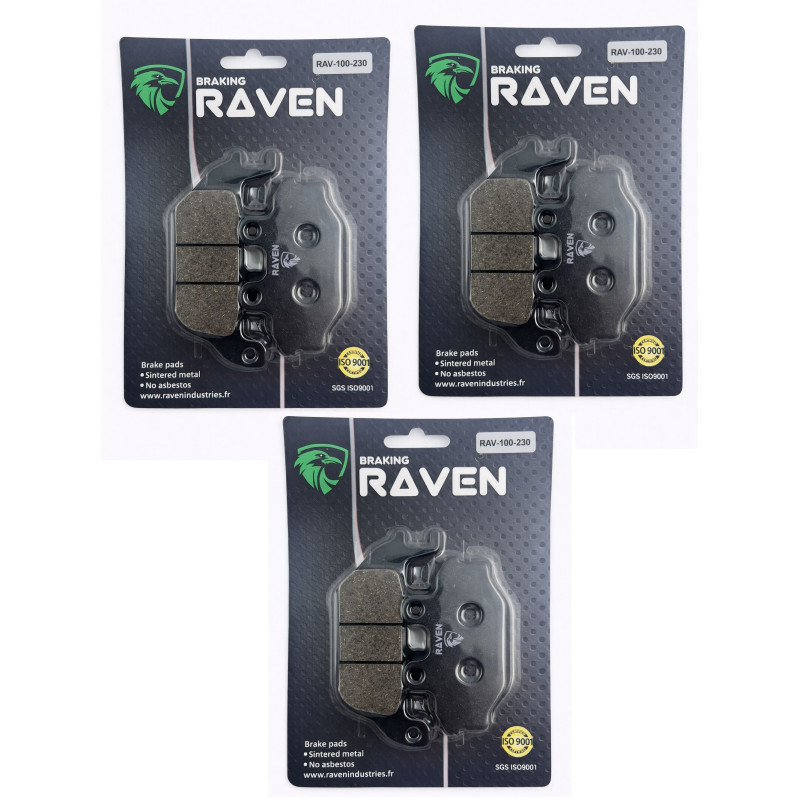 3 Kit plaquettes frein Av G, Av D et Ar Pour Kymco MXU 300 R de 2006 à 2021