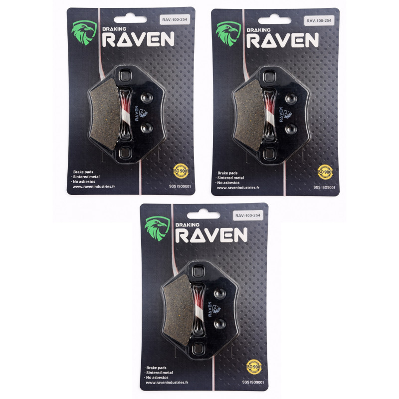 3 Kit plaquettes frein Av G, Av D et Ar Pour Kymco MXU 450 i IRS de 2012 à 2018