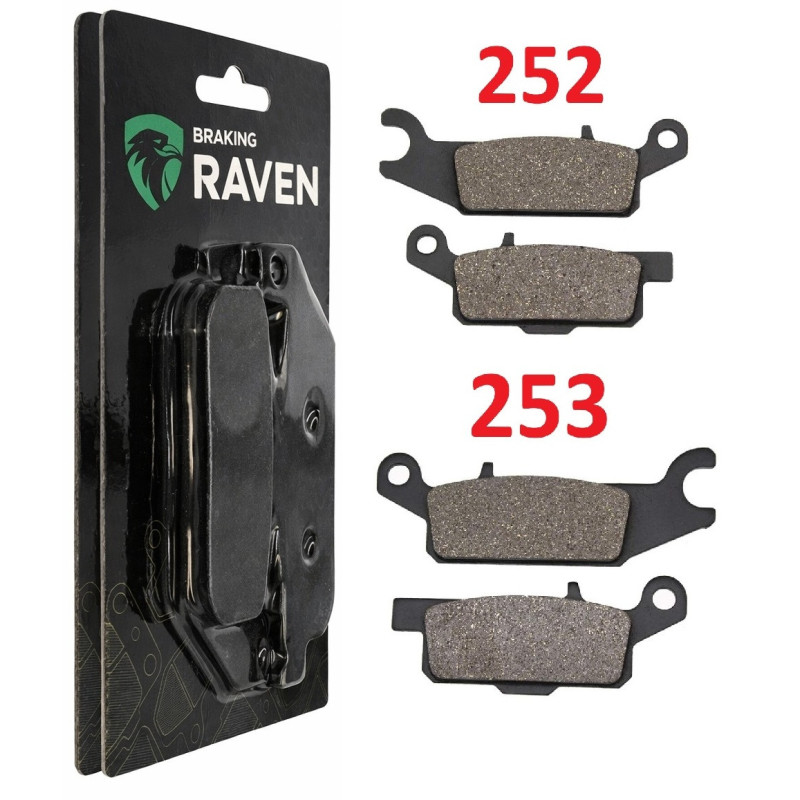 2 Kit plaquettes frein Av Ga et Av Dr Pour Yamaha YFM Raptor 250  de 2008 à 2013